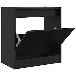 Maison Chic Armoire à chaussures | Meuble de rangement à chaussures Meuble d'Entrée noir 60x34x63,5 cm bois d'ingénierie -MN97434