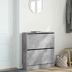 Avis Maison Chic Armoire à chaussures | Meuble de rangement à chaussures Meuble d'Entrée gris béton 80x21x87,5 cm bois d'ingénierie -MN33735