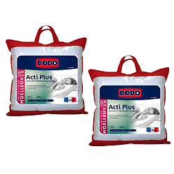 Lot de 2 oreillers DODO anti allergies - 65x65 cm - ACTI PLUS II