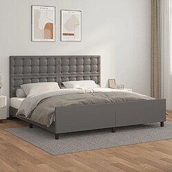 vidaXL Cadre de lit sans matelas gris 200x200 cm similicuir 