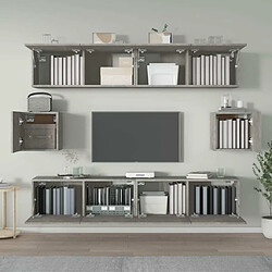 Avis Maison Chic Ensemble de meubles TV 6 pcs | Banc TV Moderne pour salon | Meuble de Rangement - Gris béton Bois d'ingénierie -MN39034