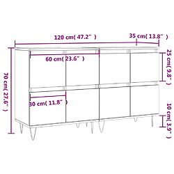 vidaXL Buffets 2 pcs chêne fumé bois d'ingénierie pas cher