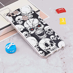 Wewoo Coque pour Huawei Enjoy 7S / P Smart Noctilucent Rouge Skull Pattern TPU étui souple