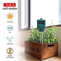 Avis PH-mètre du sol 3-en-1 testeur d'humidité / lumière / pH du sol Kits d'outils de jardinage - vert