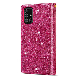 Etui en PU sculpture au laser de style étoilé scintillant rose pour votre Samsung Galaxy A51 SM-A515