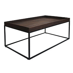 Acheter Mendler Table basse HWC-K71, table basse table d'appoint, bois massif métal 46x110x60cm ~ brun foncé