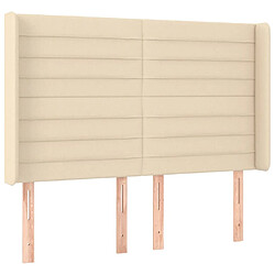 Maison Chic Tête de lit scandinave avec oreilles,meuble de chambre Crème 147x16x118/128 cm Tissu -MN95338