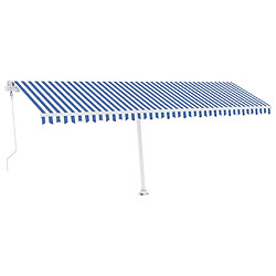 Maison Chic Auvent automatique | Store banne extérieur | Marquise capteur de vent/LED 600x300 cm Bleu et blanc -MN60783