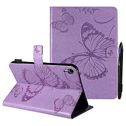 Etui en PU motif papillon avec support magnétique violet pour votre iPad mini (2021)