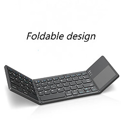 Acheter General Clavier pliable, souris à pavé tactile sensible, mini clavier de voyage rechargeable, clavier Bluetooth sans fil portable à trois volets, pour Windows iOS Android Mac,(noir)