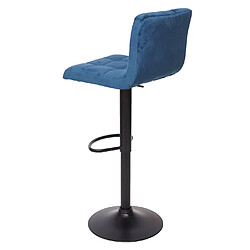 Avis Mendler 2x Tabouret de bar HWC-G87, chaise bar/comptoir, réglable en hauteur ~ velours pétrole, pied noir