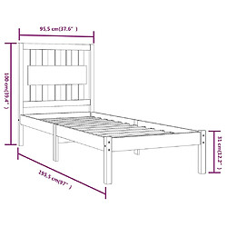 vidaXL Cadre de lit sans matelas blanc bois massif pas cher