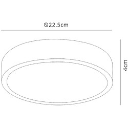 Inspired LED 22,5 cm rond, Downlight monté en surface, 24W, 3000K, 2040lm, blanc mat, acrylique givré