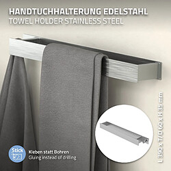 ML-Design Lot de 2x porte-serviettes sans percer 42 cm argent salle de bain étagère murale