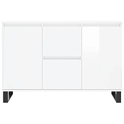 Acheter vidaXL Buffet blanc brillant 104x35x70 cm bois d'ingénierie