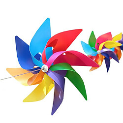 Avis Wewoo 10 PCS Huit feuilles Coloré En Plastique Moulin À Vent Chaîne Jardin Décoration Extérieure Enfants Jouets Diamètre 28 cm