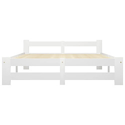 Avis Maison Chic Lit adulte - Lit simple Cadre de lit,Structure du lit Contemporain Blanc Bois de pin massif 120x200 cm -MN12650