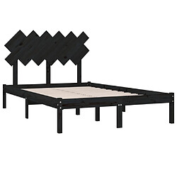 Avis vidaXL Cadre de lit sans matelas noir 120x190 cm bois massif