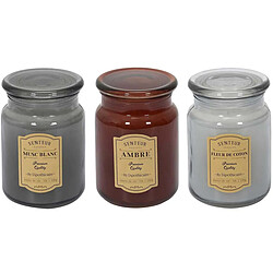 The Home Deco Factory Bougie parfumée en pot Apothicaire (Lot de 3).