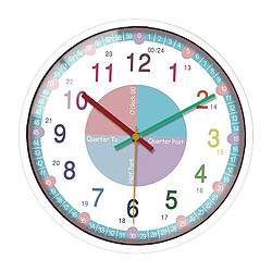 Horloge Murale Pour Enfants De 12 Pouces à Balayage Silencieux, Secondes, Précision, Bleu Rose