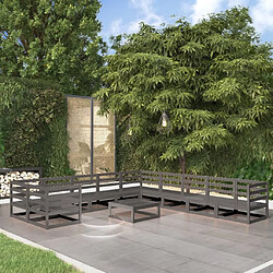 Maison Chic Ensemble de salle à manger de jardin 11 pcs,Table et chaises d'extérieur bois de pin massif -GKD660467