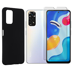 Film verre trempé pour Xiaomi REDMI NOTE 11 4G 6.43" 2201117TG, 2201117TI, 2201117TY, 2201117TL + Coque de protection noire en silicone - Visiodirect -