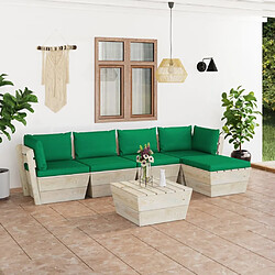 vidaXL Salon de jardin palette 6 pcs avec coussins bois d'épicéa