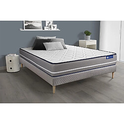 ACTISOM Ensemble matelas Ressorts ensachés ACTIFLEX PUR 180x200cm 3zones de confort + sommier KIT gris