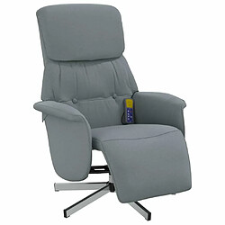 Avis Maison Chic Fauteuil Relax pour salon, Fauteuil inclinable de massage et repose-pieds gris clair tissu -GKD44518