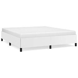 Maison Chic Lit adulte - Lit simple Cadre de lit,Structure du lit Contemporain Blanc 160x200 cm Similicuir -MN42122