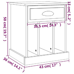 vidaXL Table de chevet chêne sonoma 43x36x50 cm pas cher