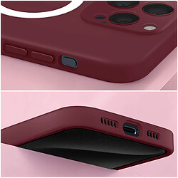 Avizar Coque Magsafe pour iPhone 15 Pro Max Silicone Soft-touch Mag Cover Bordeaux pas cher