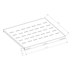 Kimex Etagère fixe pour rack sol 19'', Profondeur 550mm