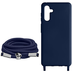 Avizar Coque Cordon pour Samsung Galaxy A34 5G Lanière Tour du Cou 80cm Bleu Nuit