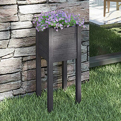 Maison Chic Jardinière,Bac à fleurs - pot de fleur d'extérieur Gris 31x31x70 cm Bois de pin massif -GKD98798