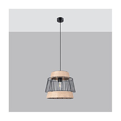 Luminaire Center Suspension Brilo Acier,Corde Noir