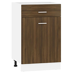 vidaXL Armoire de plancher à tiroir Chêne marron 50x46x81,5 cm