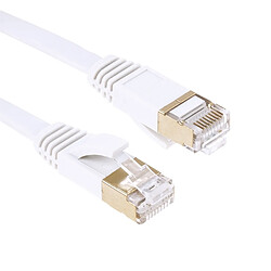 Wewoo Câble LAN plat ultra-mince de réseau Ethernet de tête de CAT7 à grande vitesse 10Gbps plaqué par or de 20m