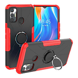 Coque en TPU anti-chocs avec béquille pour votre Tecno Spark 7 4G - rouge