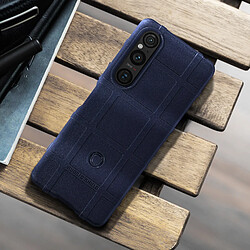 Avis Avizar Coque pour Xperia 1 V Silicone Antichoc Motif en relief Rugged Shield Bleu Nuit