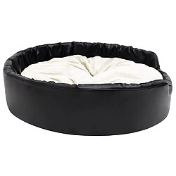 Avis vidaXL Lit pour chiens Noir et beige 99x89x21 cm Peluche et similicuir