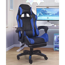 Acheter Concept Usine Chaise de gaming massante noire et bleue avec repose pieds ULTIM