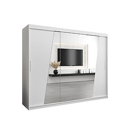 Abiks Meble Armoire Rhomb à portes coulissantes 200/250/62 3 portes (blanc/blanc)