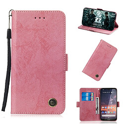 Wewoo Housse Coque Pour Nokia 3.2 Retro en cuir PU avec rabat horizontal et porte-cartes rose