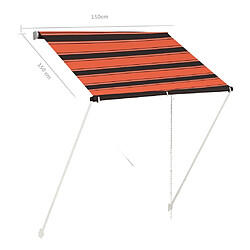 vidaXL Auvent rétractable 150x150 cm Orange et marron pas cher