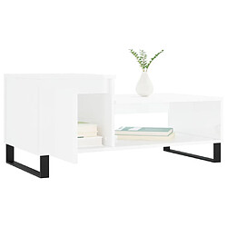 Avis vidaXL Table basse Blanc brillant 100x50x45 cm Bois d'ingénierie