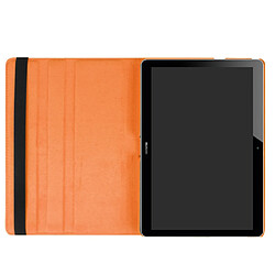 Acheter Etui en PU peau de litchis tablette avec support rotatif à 360 degrés orange pour votre Huawei MediaPad T3 10