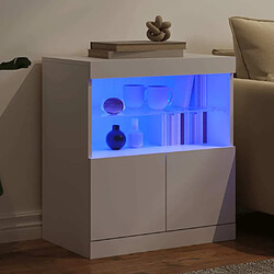 Acheter Maison Chic Commode Buffet - Meuble de rangement avec lumières LED blanc 60x37x67 cm -GKD13090