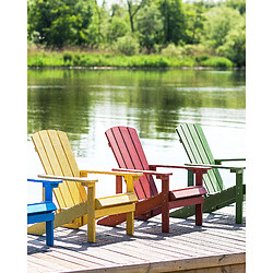 Beliani Chaise de jardin ADIRONDACK Bois d'ingénierie Rouge