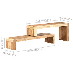 vidaXL Meubles TV 2 pcs Bois d'acacia massif pas cher